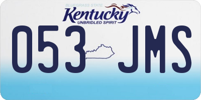 KY license plate 053JMS