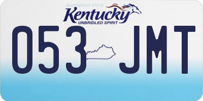 KY license plate 053JMT