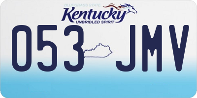 KY license plate 053JMV