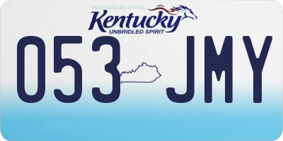 KY license plate 053JMY