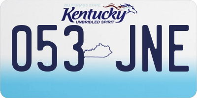 KY license plate 053JNE