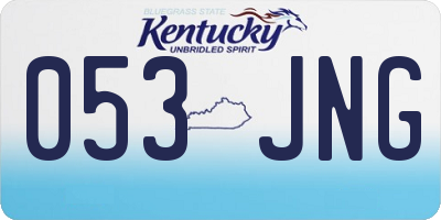 KY license plate 053JNG