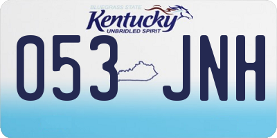 KY license plate 053JNH