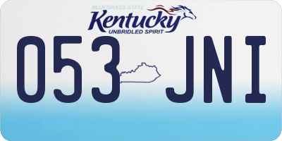 KY license plate 053JNI