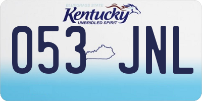 KY license plate 053JNL