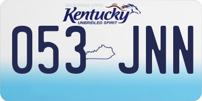 KY license plate 053JNN