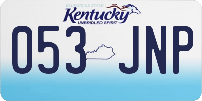 KY license plate 053JNP