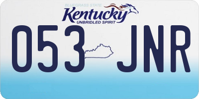 KY license plate 053JNR