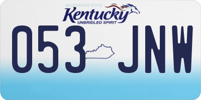 KY license plate 053JNW