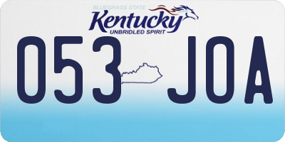 KY license plate 053JOA