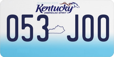 KY license plate 053JOO