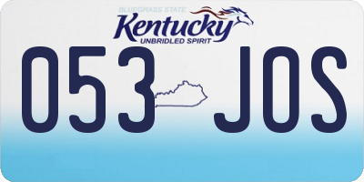 KY license plate 053JOS