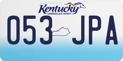 KY license plate 053JPA
