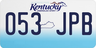 KY license plate 053JPB