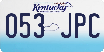 KY license plate 053JPC