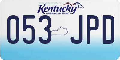 KY license plate 053JPD