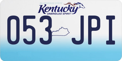 KY license plate 053JPI