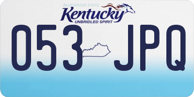 KY license plate 053JPQ