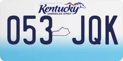 KY license plate 053JQK