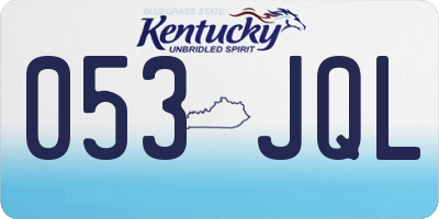 KY license plate 053JQL