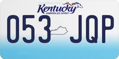 KY license plate 053JQP