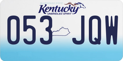 KY license plate 053JQW