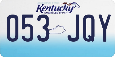 KY license plate 053JQY