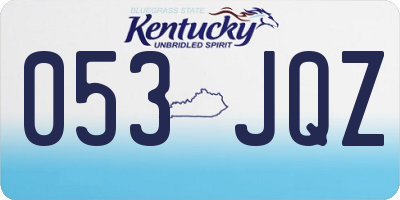 KY license plate 053JQZ
