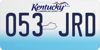 KY license plate 053JRD