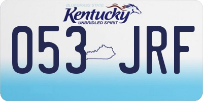 KY license plate 053JRF