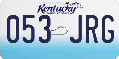 KY license plate 053JRG