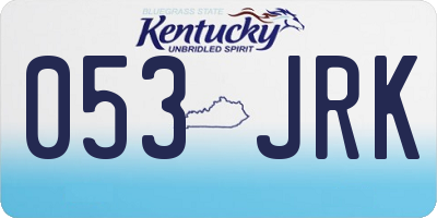 KY license plate 053JRK