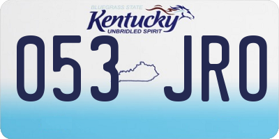 KY license plate 053JRO