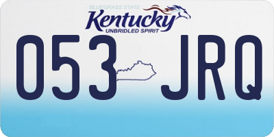 KY license plate 053JRQ