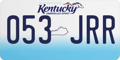 KY license plate 053JRR