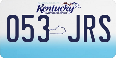 KY license plate 053JRS