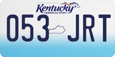 KY license plate 053JRT