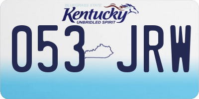 KY license plate 053JRW
