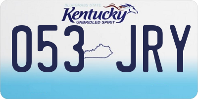 KY license plate 053JRY