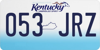 KY license plate 053JRZ