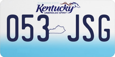 KY license plate 053JSG