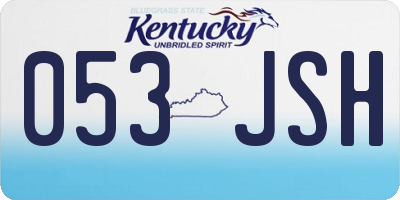 KY license plate 053JSH