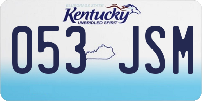 KY license plate 053JSM