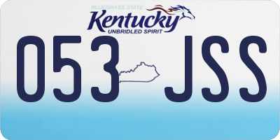 KY license plate 053JSS
