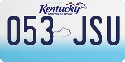 KY license plate 053JSU
