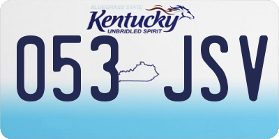 KY license plate 053JSV