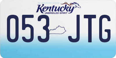 KY license plate 053JTG