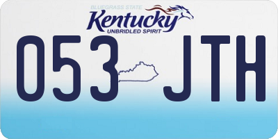 KY license plate 053JTH