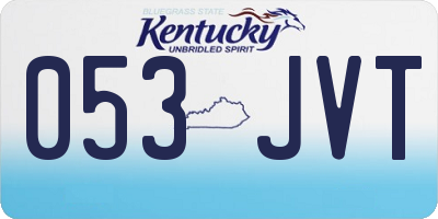KY license plate 053JVT