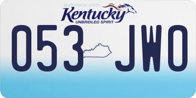 KY license plate 053JWO
